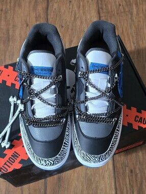 Men's Black & Gray Fashion Sneakers with Blue Accent